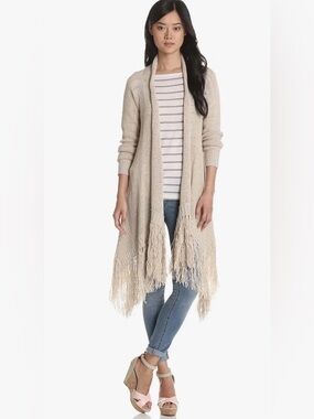 NWT BCBG Maxazria Fringe Sweater Cardigan